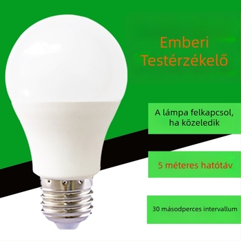 Mozgásérzékelős lámpa radar szenzorral folyosóra, 85–265V, E27-es foglalat