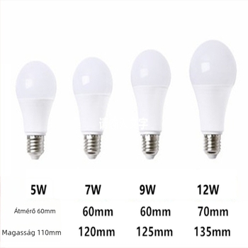 Intelligens fényvezérlésű LED izzó, sötétben automatikus bekapcsolás, energiatakarékos, 400 lm, 180° fénycsóva, elérhető 3W/5W/7W/9W/12W, B22/E27 kompatibilis