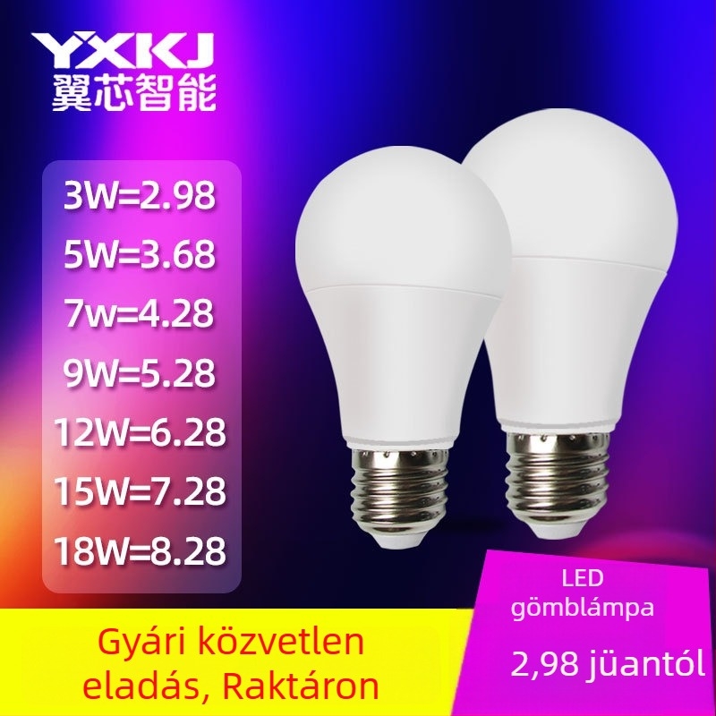 LED-lámpa otthoni világításhoz, E27-es foglalat, fehér fény, 100 lm, 120° fénysugár