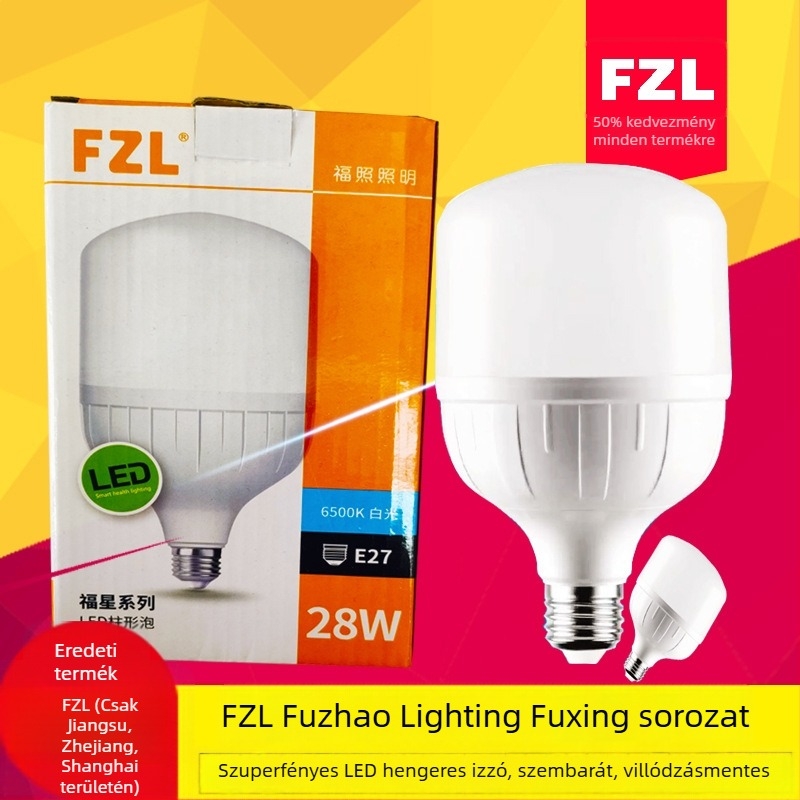 Fuzhao Lighting LED izzó, nagy teljesítményű, energiatakarékos, rendkívül fényes fehér fény, E27-es foglalat, szemvédelem