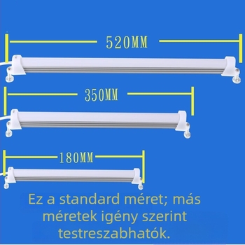 USB LED cső fényrúd konyhaszekrényhez, szemvédő, 5V, alumínium-PC ház, hossz 18–52 cm, 24–72 LED dióda