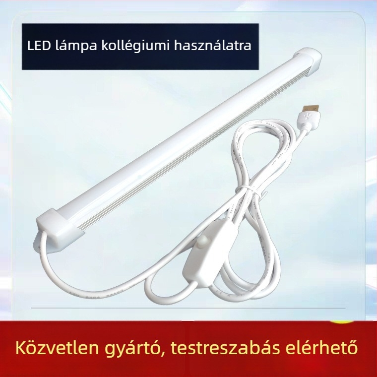 USB LED cső fényrúd konyhaszekrényhez, szemvédő, 5V, alumínium-PC ház, hossz 18–52 cm, 24–72 LED dióda