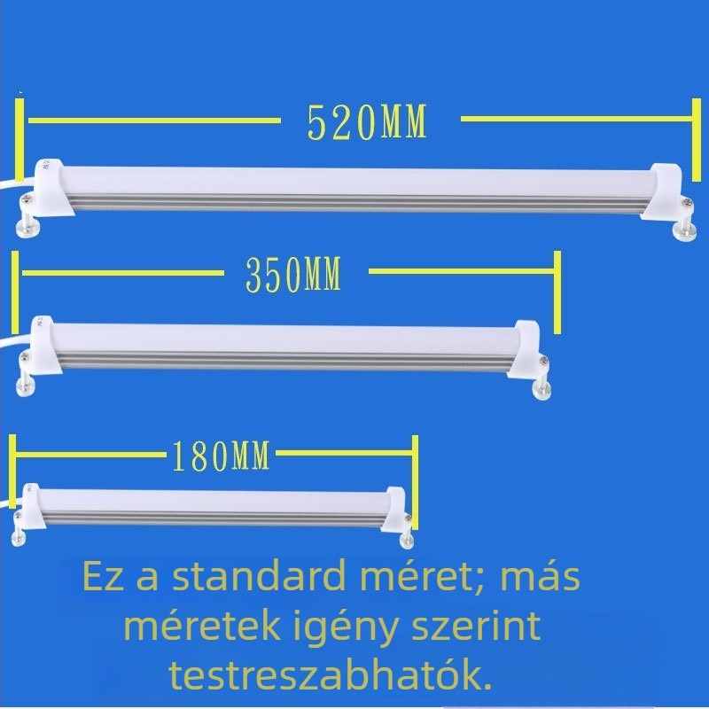 USB LED cső fényrúd konyhaszekrényhez, szemvédő, 5V, alumínium-PC ház, hossz 18–52 cm, 24–72 LED dióda