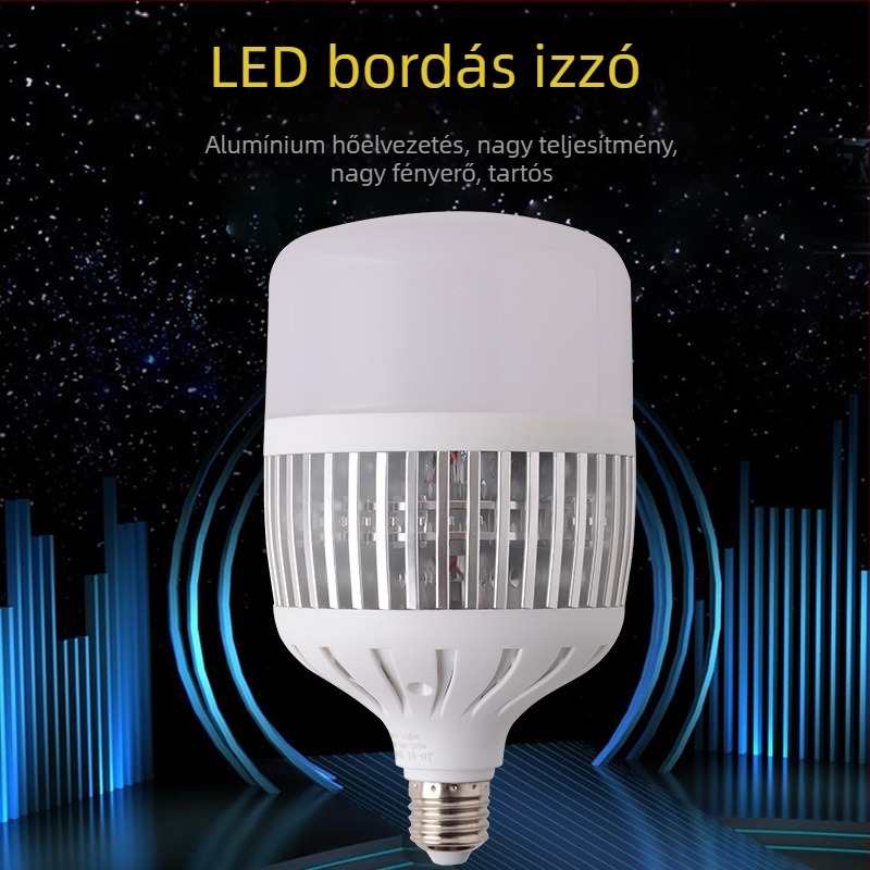 Nagy teljesítményű LED izzó, energiatakarékos, E27/E40 csavaraljzattal, belső világítás gyárakhoz, műhelyekhez, raktárakhoz