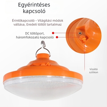 UFO alakú újratölthető USB LED lámpa, hordozható, 5V, 2000 lm, fényes