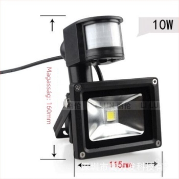 Mozgásérzékelős LED reflektor kültéri használatra, 12–48V, falakra, udvarokra és alagutakra, 10–100W