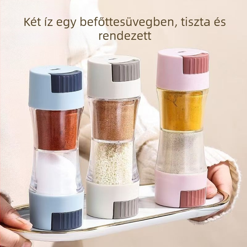 Kétszárnyú sószóró adagoló, pontos adagolás, zárt konyhai tároló