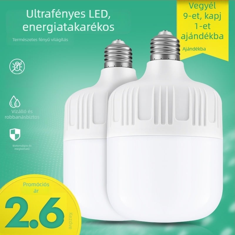 LED energiahatékony izzó, E27 csavaros foglalat, IP55 vízálló, 30W, otthoni világítás