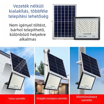 Napelemes kültéri kertvilágítás éjszakai automatikus bekapcsolással, LED reflektor, IP67