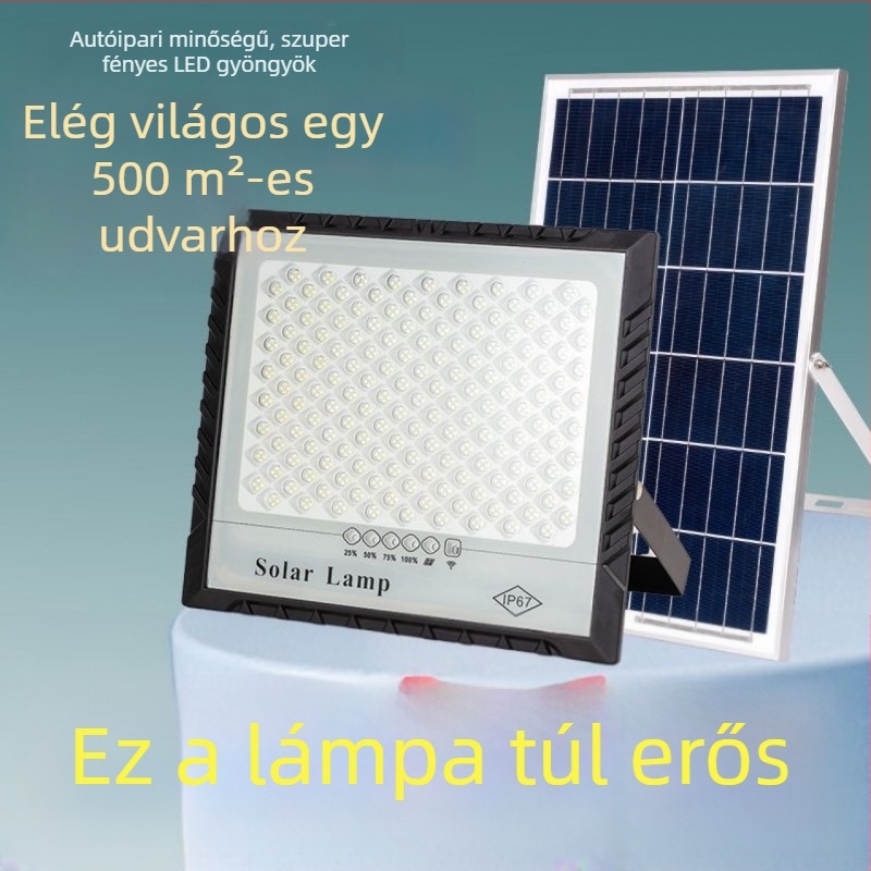 Napelemes kültéri kertvilágítás éjszakai automatikus bekapcsolással, LED reflektor, IP67