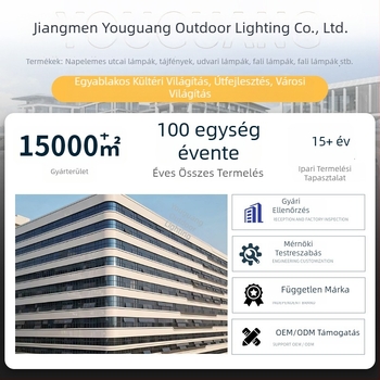 6 méteres napelemes utcai lámpa kültéri udvarra, LED IP65, 50W