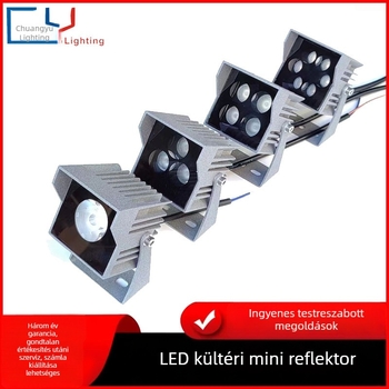 Kültéri kis LED-spotlámpa kerítésoszlophoz, négyszögletes, vízálló, állítható, rendkívül fényes, 3W/6W/10W