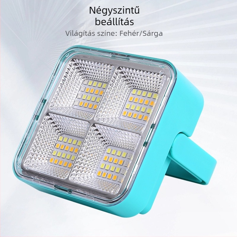 Napelemes LED-fényszóró — hordozható vészvilágítás otthonra, áramkimaradás esetén, kempingezéshez a szabadban és éjszakai piacokra.