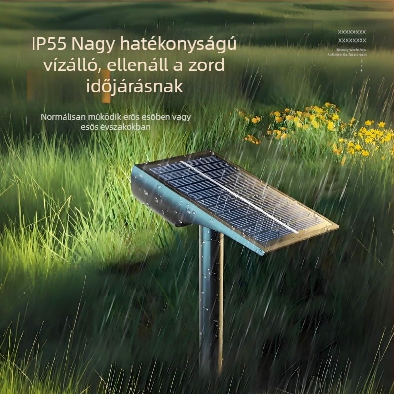 Napelemes kültéri LED kertvilágítás, vízálló tájvilágítás, talajba üthető lámpa