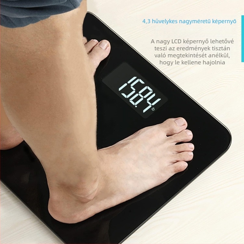 Magas pontosságú digitális fürdőszobai mérleg, akkumulátorról működő testtömegmérleg, 200 kg kapacitás