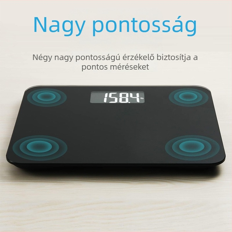 Magas pontosságú digitális fürdőszobai mérleg, akkumulátorról működő testtömegmérleg, 200 kg kapacitás