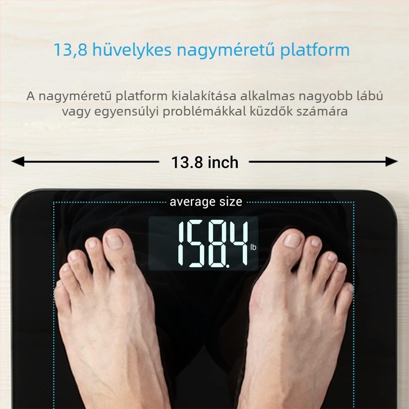 Magas pontosságú digitális fürdőszobai mérleg, akkumulátorról működő testtömegmérleg, 200 kg kapacitás