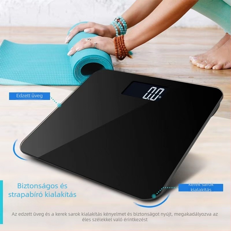Magas pontosságú digitális fürdőszobai mérleg, akkumulátorról működő testtömegmérleg, 200 kg kapacitás