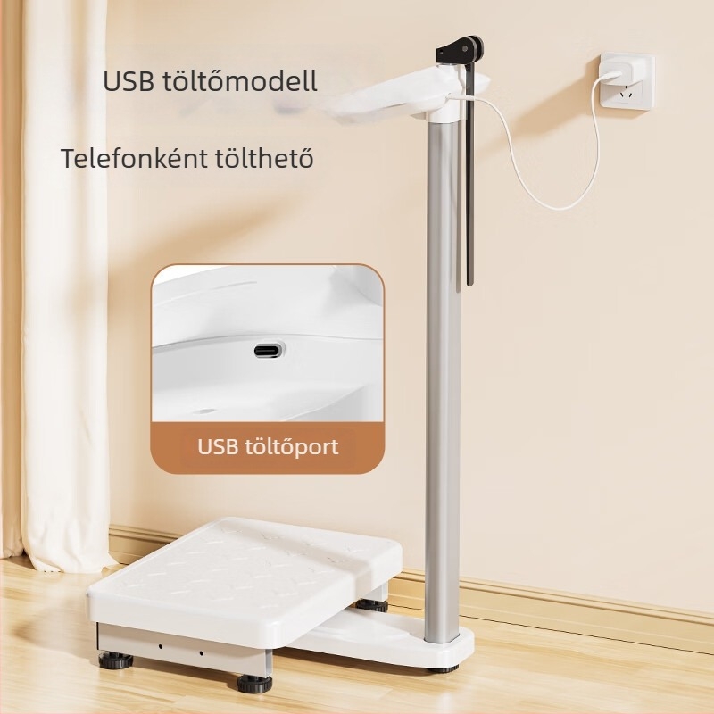 Testmagasság és testsúly – mindent egyben elektromos mérleg Bluetooth-kapcsolattal, testzsírszámláló, otthoni és iskolai használatra