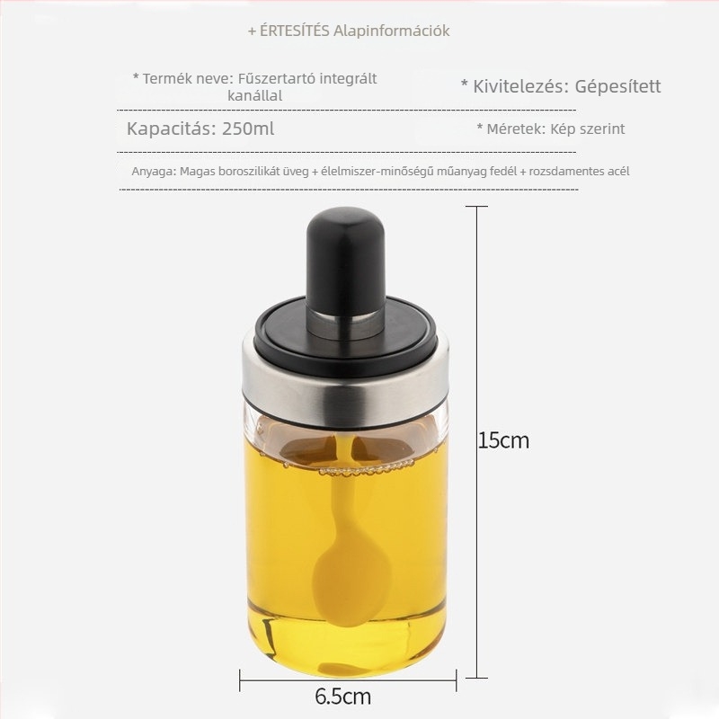 Konyhai fűszertartó készlet üveges tárolókkal a fűszerekhez