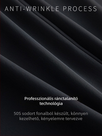 Női elasztikus derekú, széles szárú nadrág, tavasz–ősz, laza esésű, alkalmi kosztüm nadrág, fekete