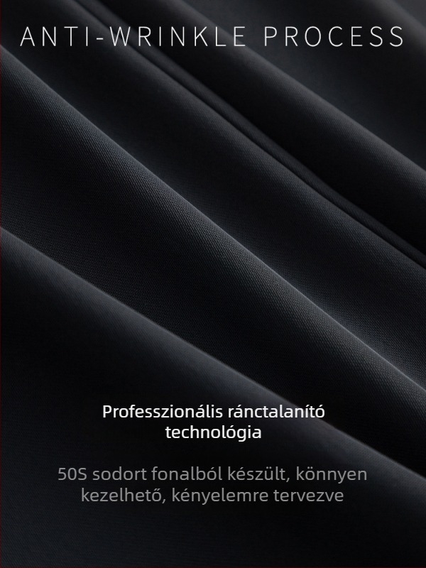 Női elasztikus derekú, széles szárú nadrág, tavasz–ősz, laza esésű, alkalmi kosztüm nadrág, fekete