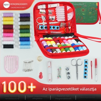H-stílusú hímzőkönyv és hímzőtáska, tű- és cérnakeret, többfunkciós varrókészlet