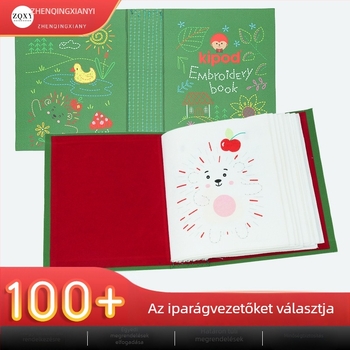 H-stílusú hímzőkönyv és hímzőtáska, tű- és cérnakeret, többfunkciós varrókészlet