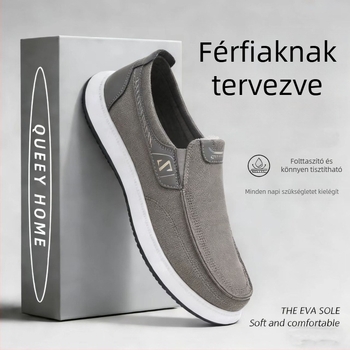 Férfi lélegző textilcipő, slip-on, mindennapi casual, alacsony talppal