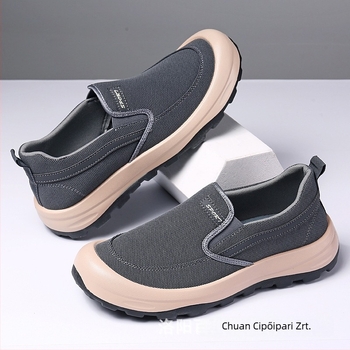 Férfi vászon slip-on mindennapi cipő, lélegző, könnyű, kényelmes.