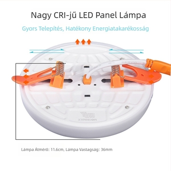Otthoni irodai LED panel, keret nélküli mennyezeti downlight, állítható spot, kivágási nyílás 70-200 mm, nagy fényerő