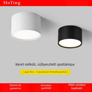 Kerek LED felületszerelt lefelé világító lámpa Purui chippel, 3000K melegfehér, alumínium ház, 220V