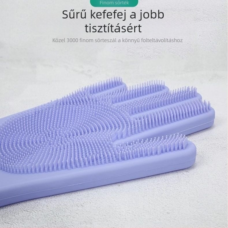 Szilikon mosogatós kesztyűk - vastagított, tartós otthoni használatra, tisztítás a konyhában, mosogatáshoz, mosáshoz és autóápoláshoz