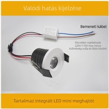 Mini LED spotlámpa borospincéhez és vitrínéhez, beépített 1W/3W, nyílás 30-40 mm, kis lyuk, csillagos ég hatás