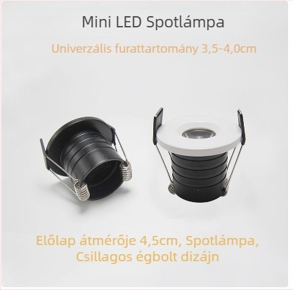 Mini LED spotlámpa borospincéhez és vitrínéhez, beépített 1W/3W, nyílás 30-40 mm, kis lyuk, csillagos ég hatás
