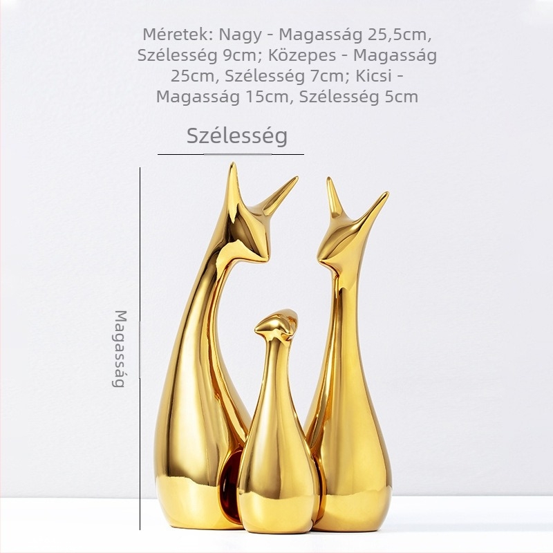 Négy szarvas porcelán figurája, kék-fehér, antik stílusú kerámia dekoráció modern otthonhoz és TV-állványhoz
