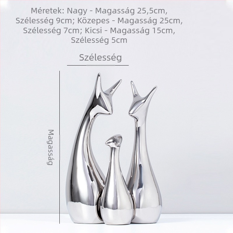 Négy szarvas porcelán figurája, kék-fehér, antik stílusú kerámia dekoráció modern otthonhoz és TV-állványhoz