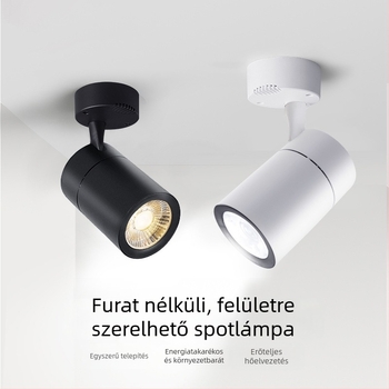 Állítható szögű felületi szerelésű spotlámpa, egyedülálló otthoni mennyezeti sínvilágítás, LED lefelé világító