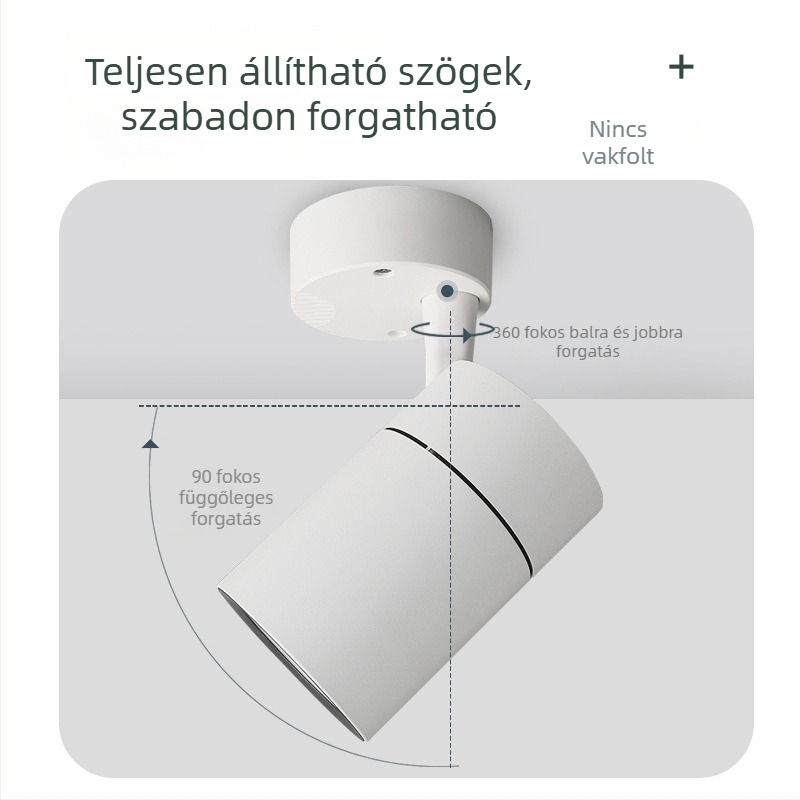 Állítható szögű felületi szerelésű spotlámpa, egyedülálló otthoni mennyezeti sínvilágítás, LED lefelé világító