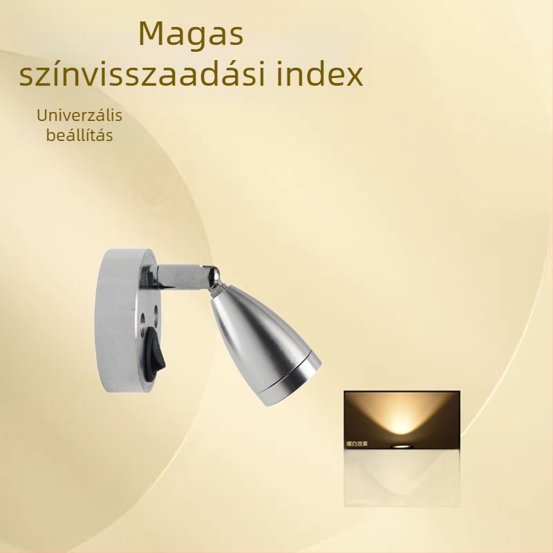 Norde 12V-os RV LED olvasólámpa, jacht falilámpa állítható spotfénnyel