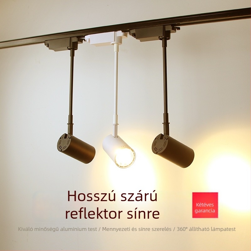 Üzlethez sínvilágítás teleszkópos karral és COB LED spotokkal