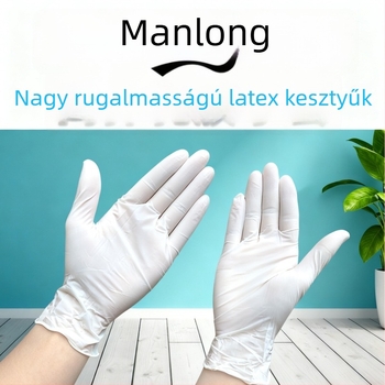 Manlong egyszer használatos poros latex kesztyűk nőknek, vízálló és olajálló, mosogatáshoz, háztartási latex kesztyűk