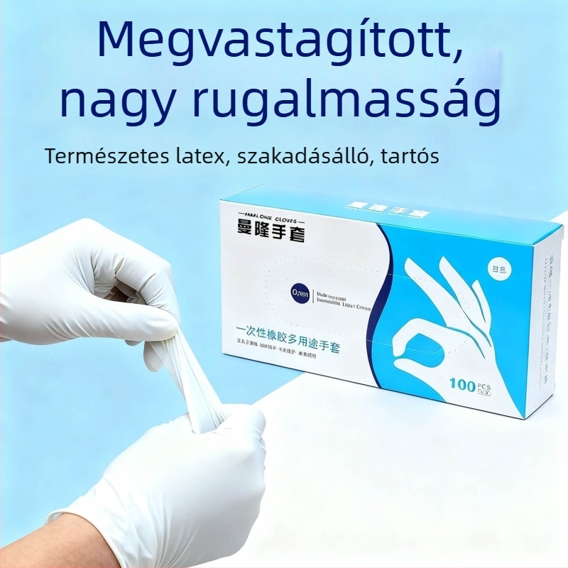 Manlong egyszer használatos poros latex kesztyűk nőknek, vízálló és olajálló, mosogatáshoz, háztartási latex kesztyűk