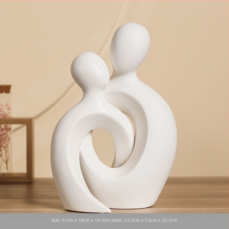 Modern fehér porcelán otthondekorációs figura — minimalist lux a nappaliba