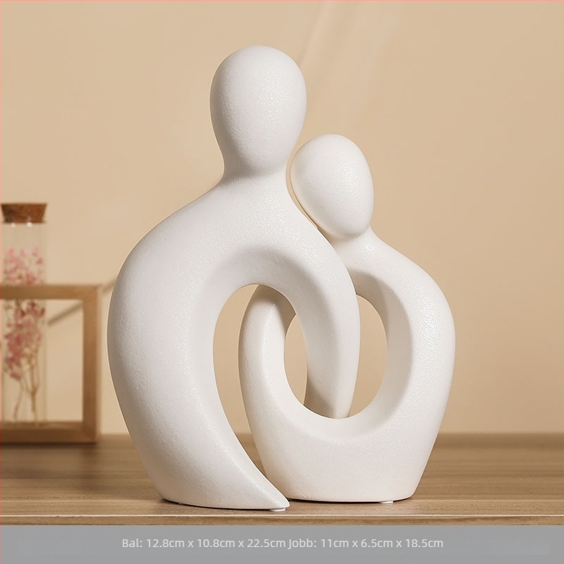 Modern fehér porcelán otthondekorációs figura — minimalist lux a nappaliba