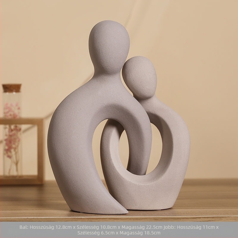 Modern fehér porcelán otthondekorációs figura — minimalist lux a nappaliba