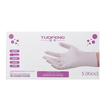 Tuofeng egyszer használatos latex kesztyűk, vastagított, tartósak, dobozos csomagolásban, élelmiszer-minőségű, konyha, catering és háztartási tisztítás