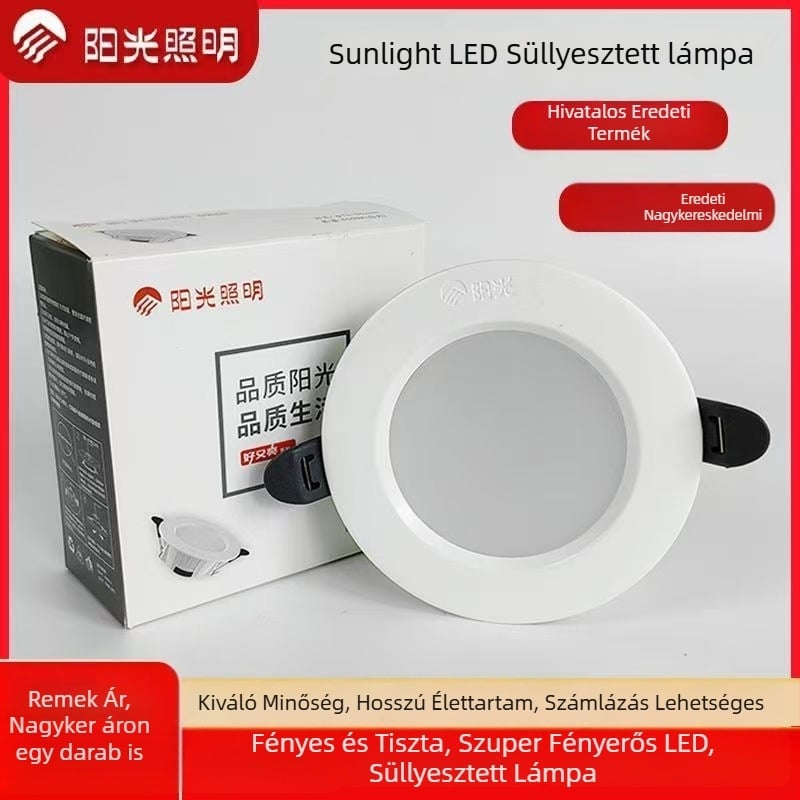 Sunlight Lighting LED beépített mennyezeti lámpa öntött alumíniumból, ultra‑fényes, otthoni nappalira, három színben választható