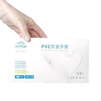 Yingke PVC egyszer használatos vizsgálati kesztyű, pormentes, 100 db, olajálló és csúszásmentes