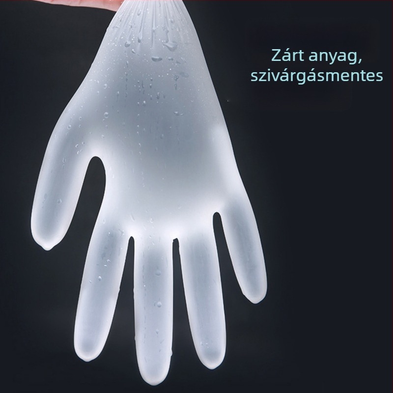 Yingke PVC egyszer használatos vizsgálati kesztyű, pormentes, 100 db, olajálló és csúszásmentes